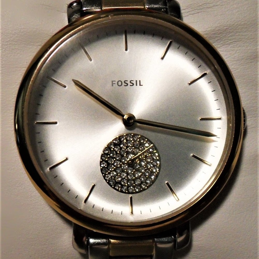 SOLD! Fossil Jacqueline Crystal Two-Tone Watch